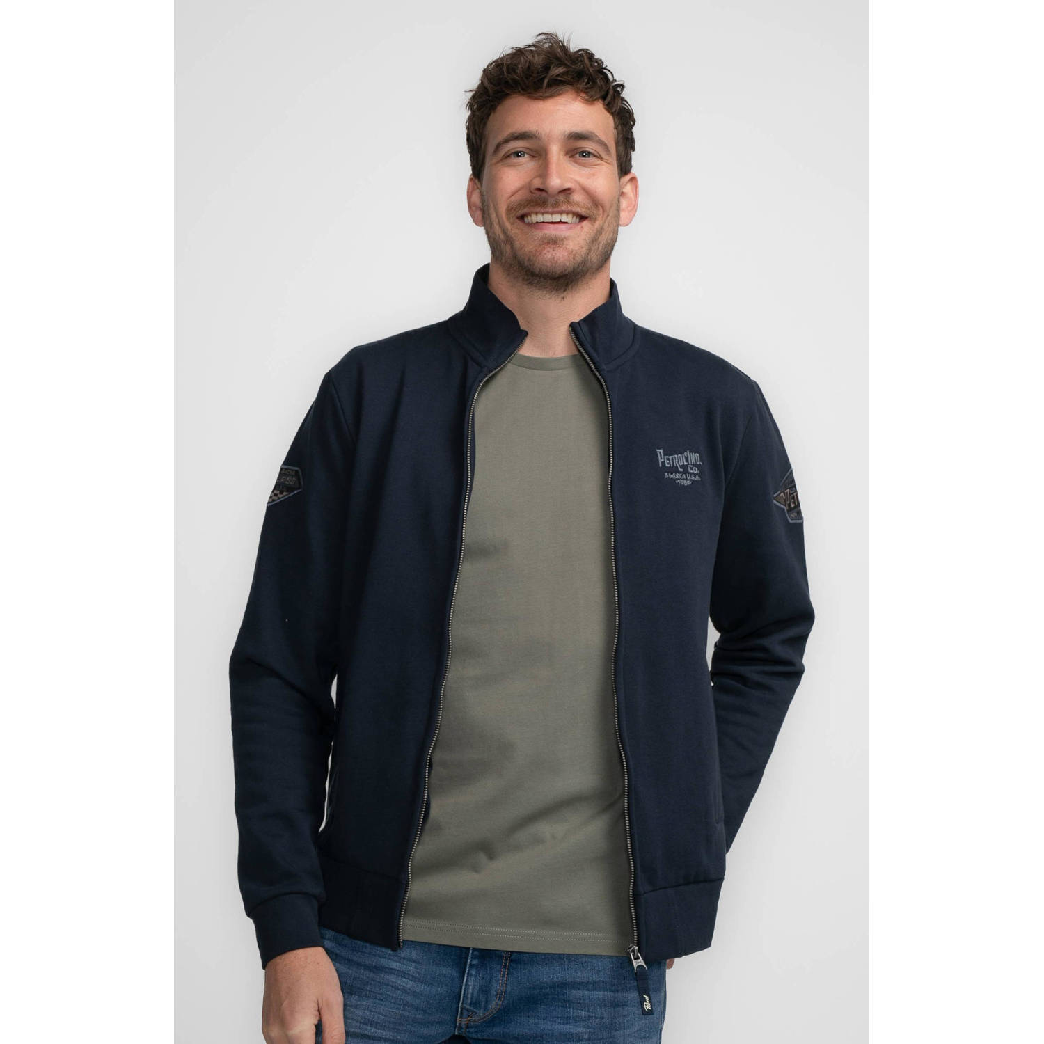 Petrol Industries sweatvest donkerblauw