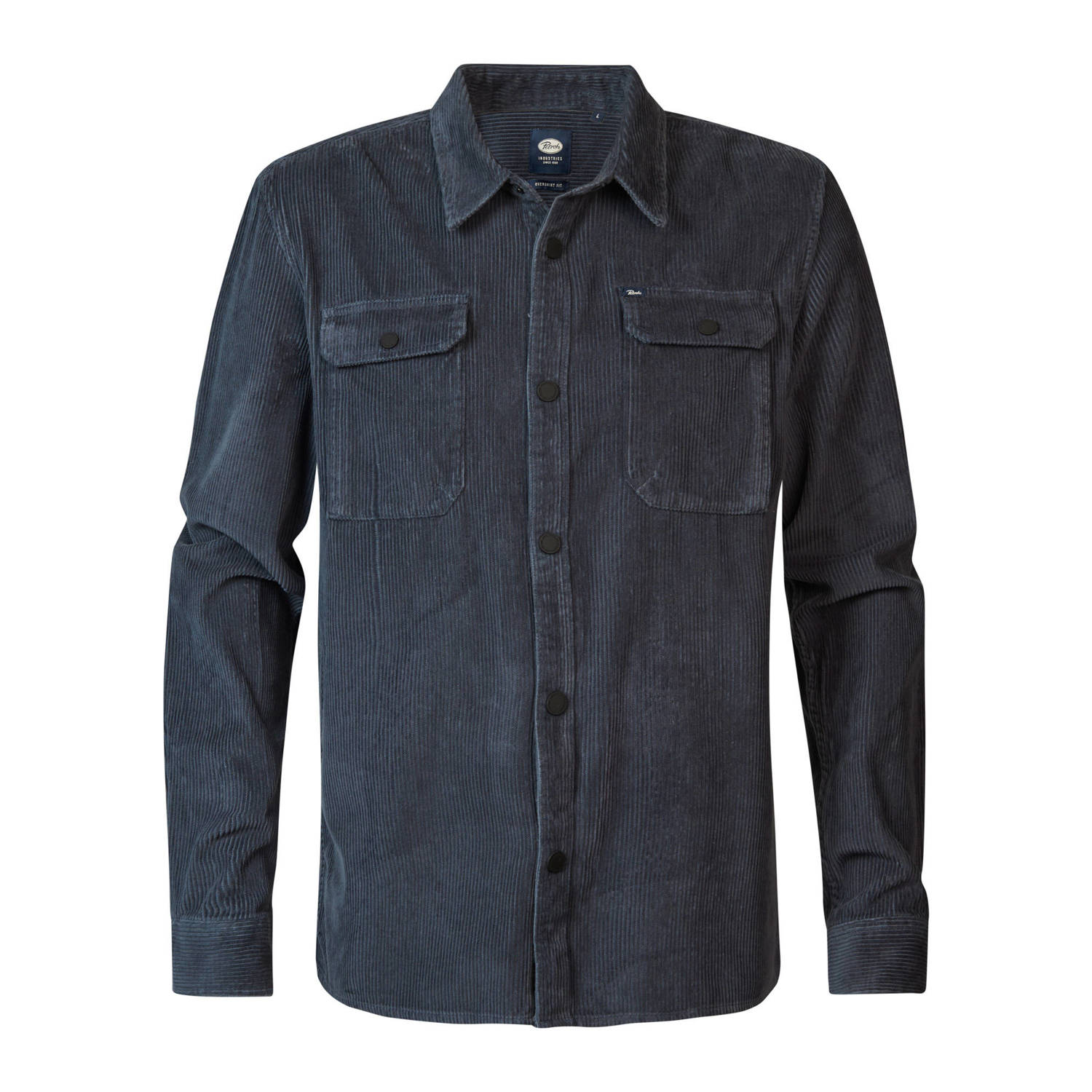 Petrol Industries corduroy overshirt donkerblauw