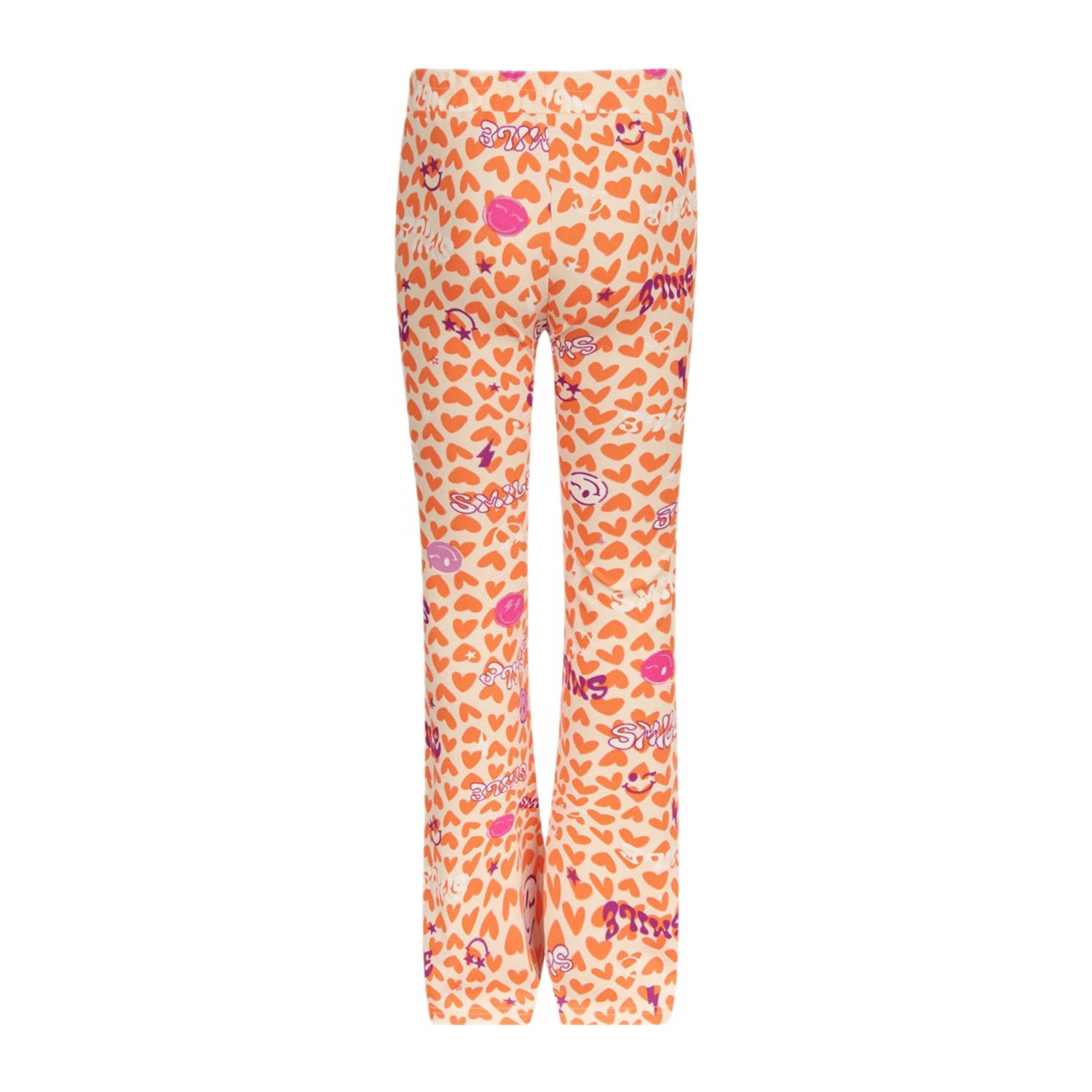 Shoeby high waist flared broek met all over print oranje