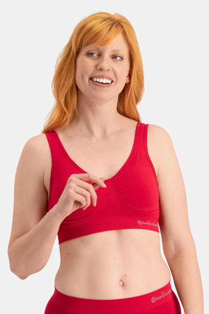 voorgevormde bh top Fleur met bamboe rood