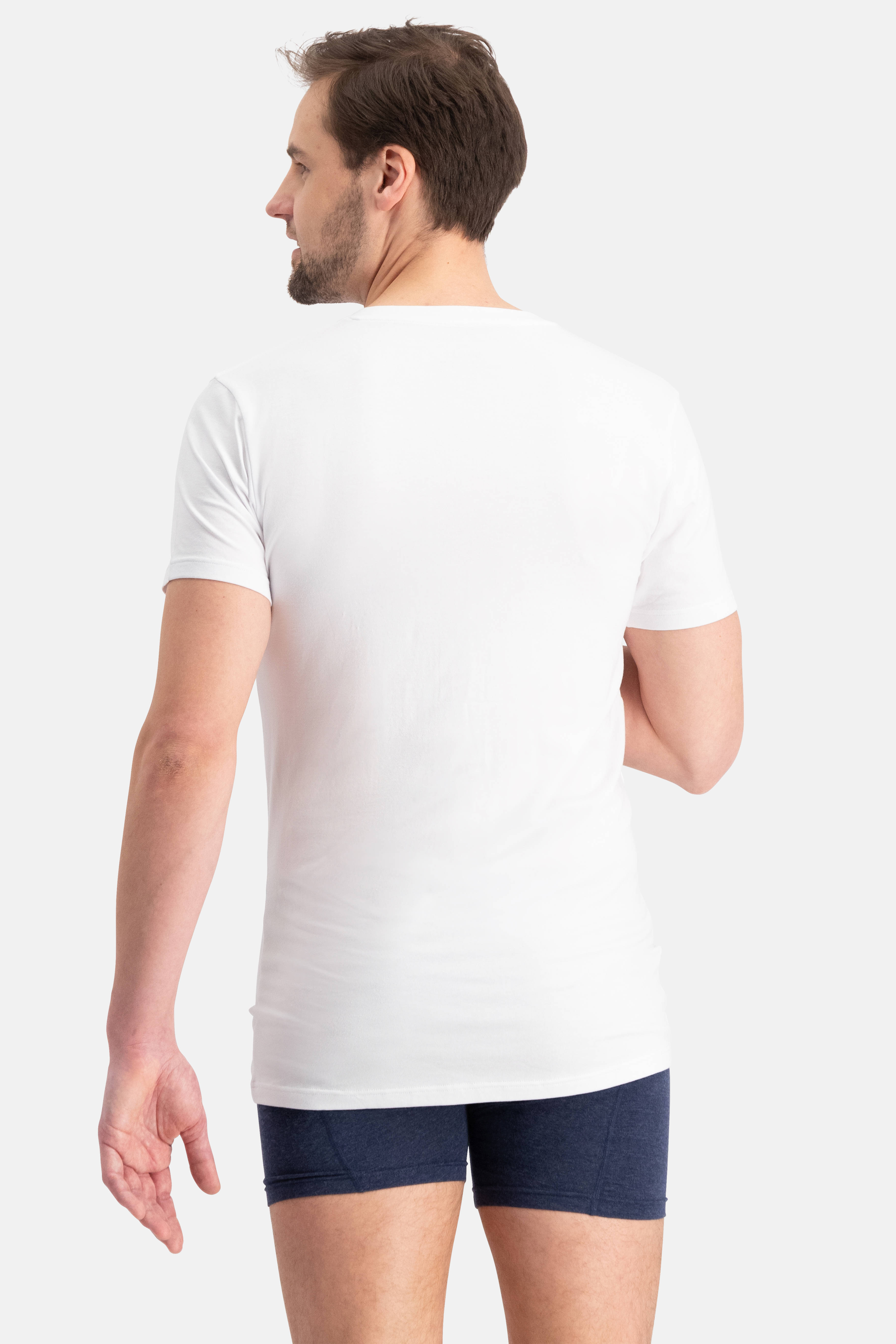 slimfit ondershirt Vigo met bamboe set van 2 wit