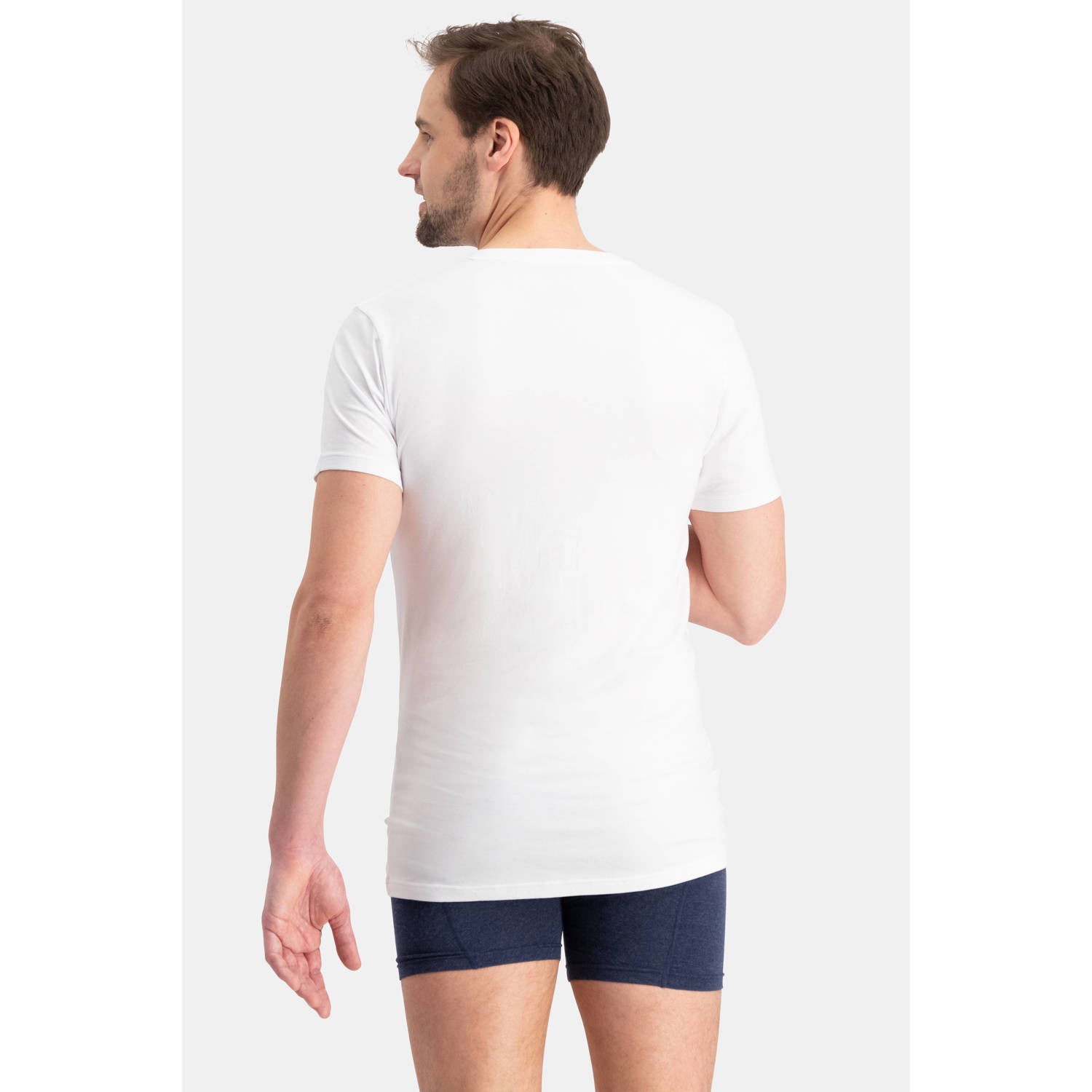 Bamboo Basics slimfit ondershirt Vigo met bamboe (set van 2) wit