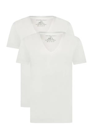 slimfit ondershirt Vigo met bamboe (set van 2) wit