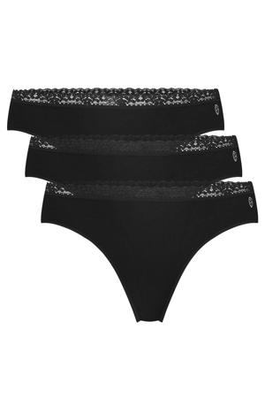 string Amber met bamboe (set van 3) zwart