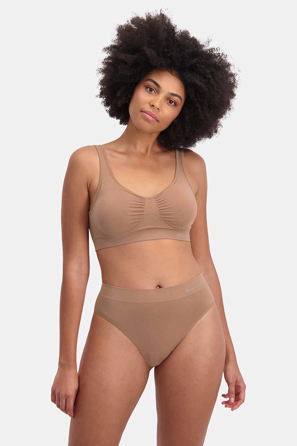 Bamboo Basics seamless voorgevormde bh top Fleur met bamboe donker oudroze