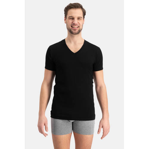Bamboo Basics slimfit ondershirt Vinn met bamboe (set van 2) zwart afbeelding