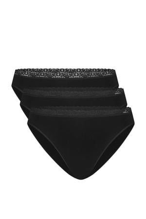 slip Lucy met bamboe (set van 3) zwart