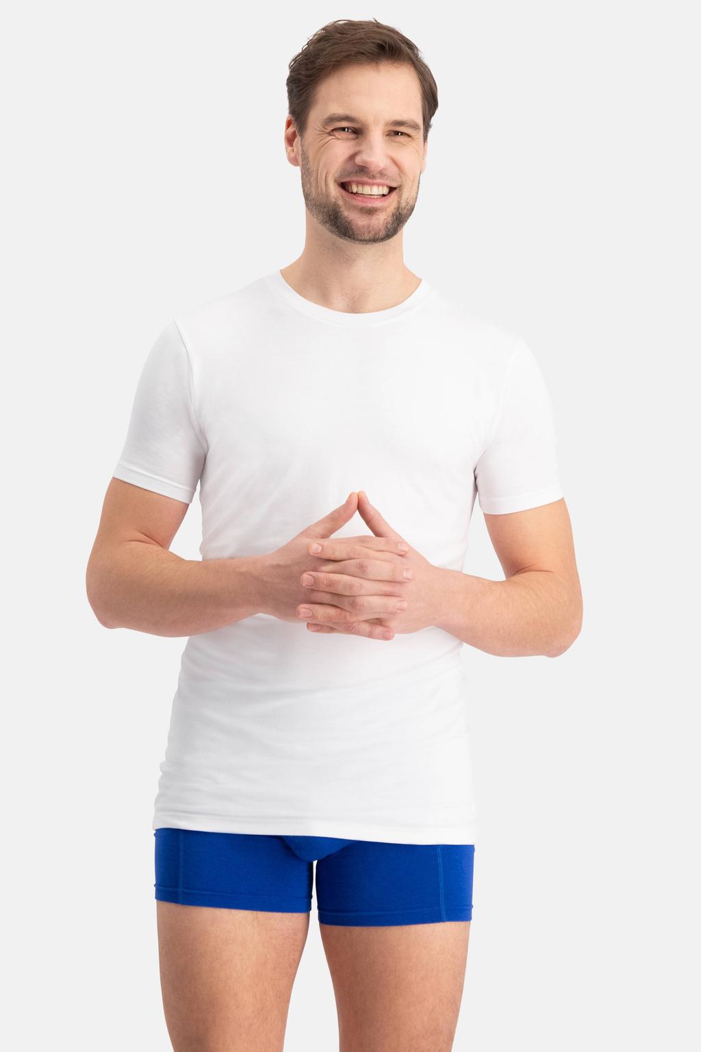 Bamboo Basics slimfit ondershirt Reno met bamboe (set van 2) wit