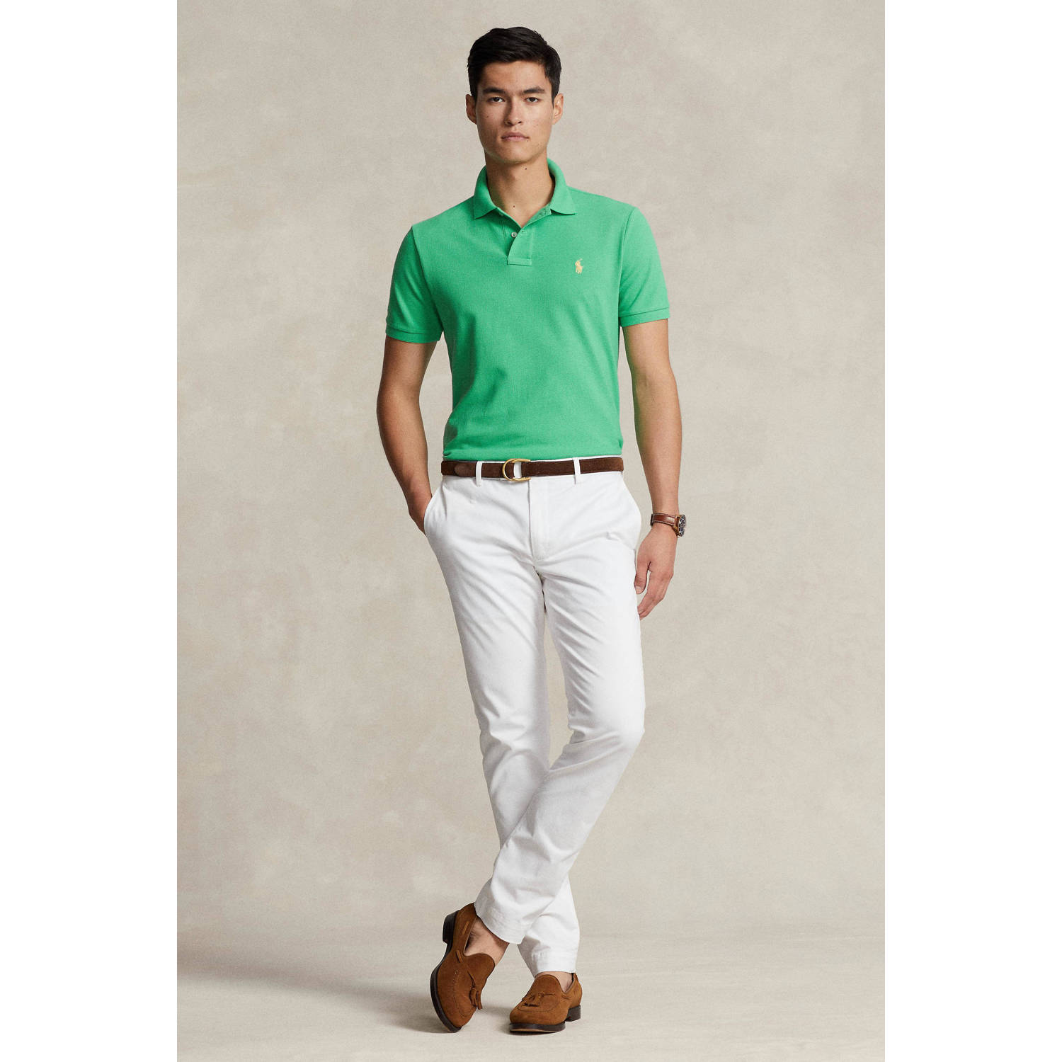 POLO Ralph Lauren custom slim fit polo fel groen