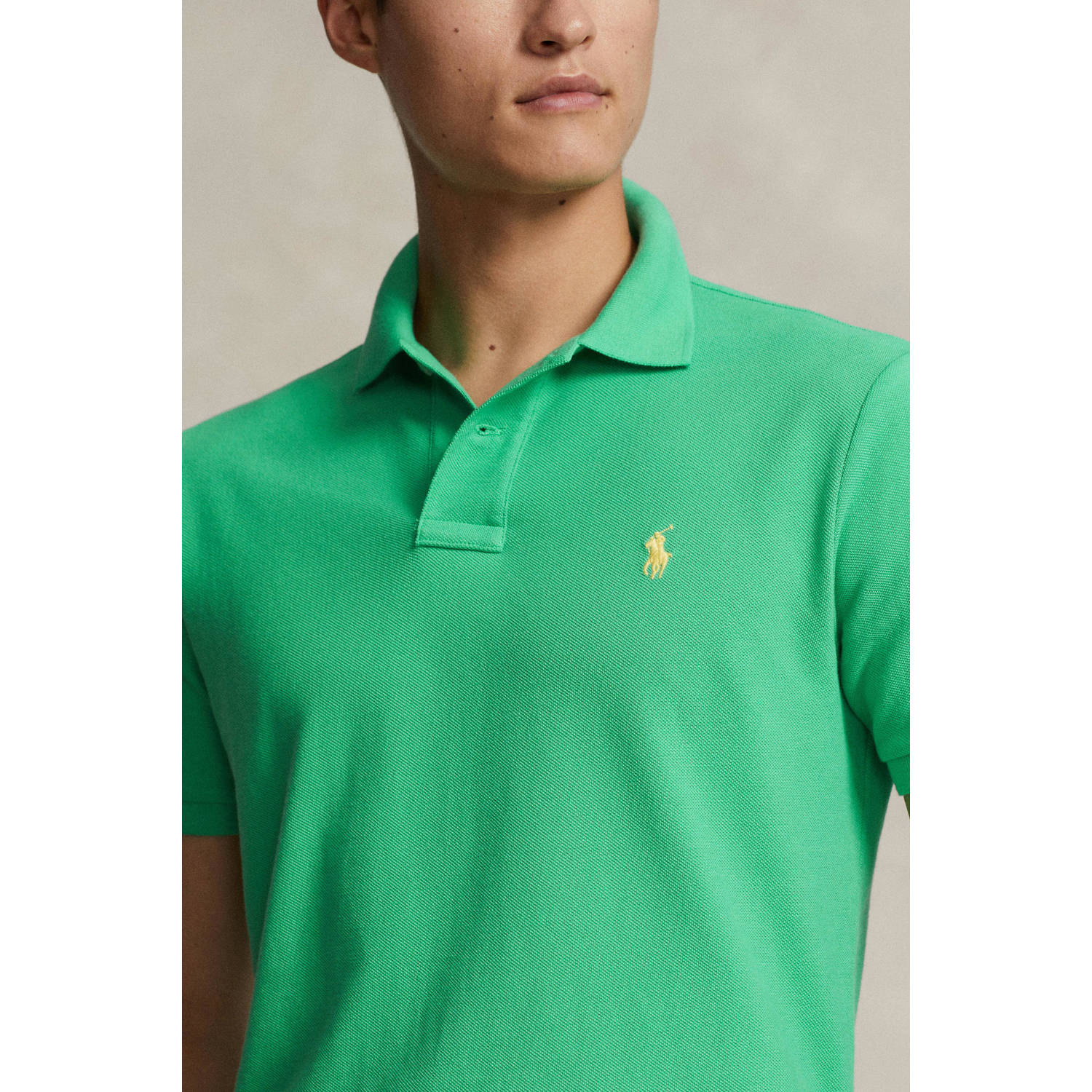POLO Ralph Lauren custom slim fit polo fel groen