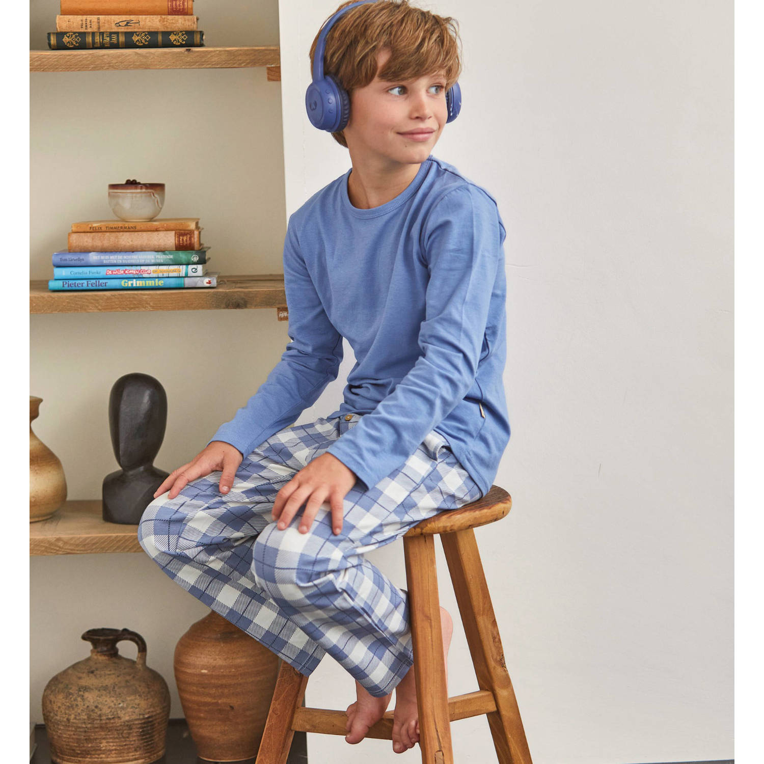 Little Label pyjama met geruite broek