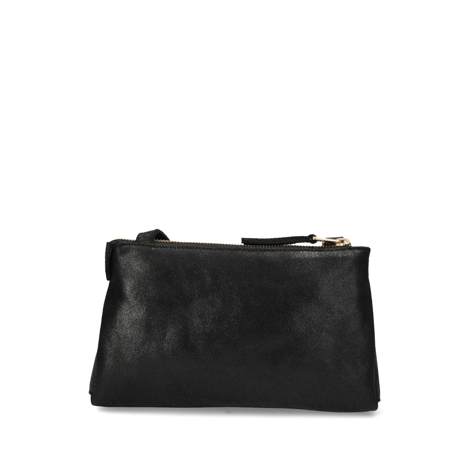 Fred de la Bretoniere metallic leren crossbody tas Lenny zwart