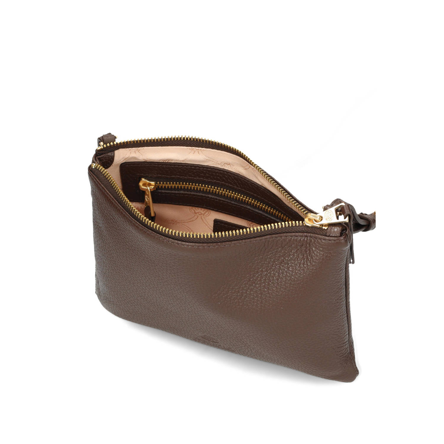 Fred de la Bretoniere leren crossbody tas Bregje donkerbruin