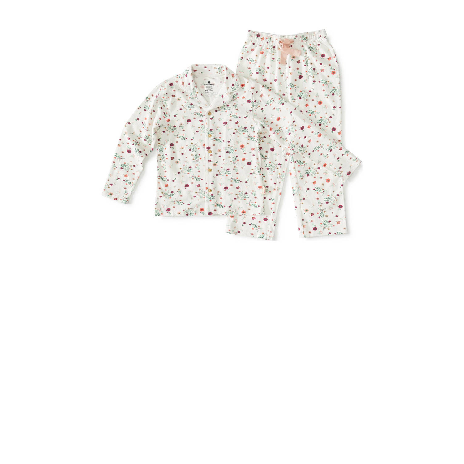 Little Label pyjama wit met bloemenprint