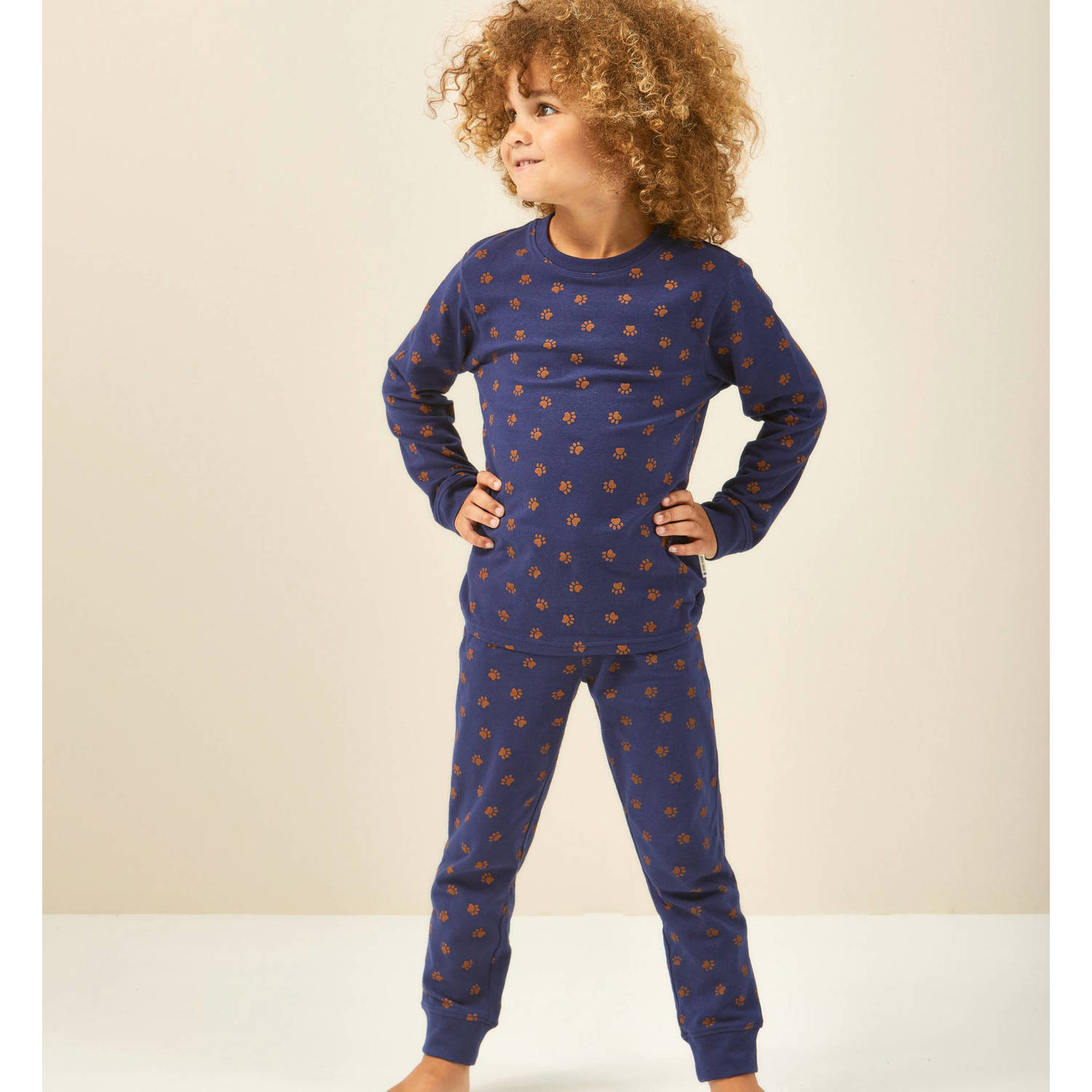 Little Label pyjama met all over paw print
