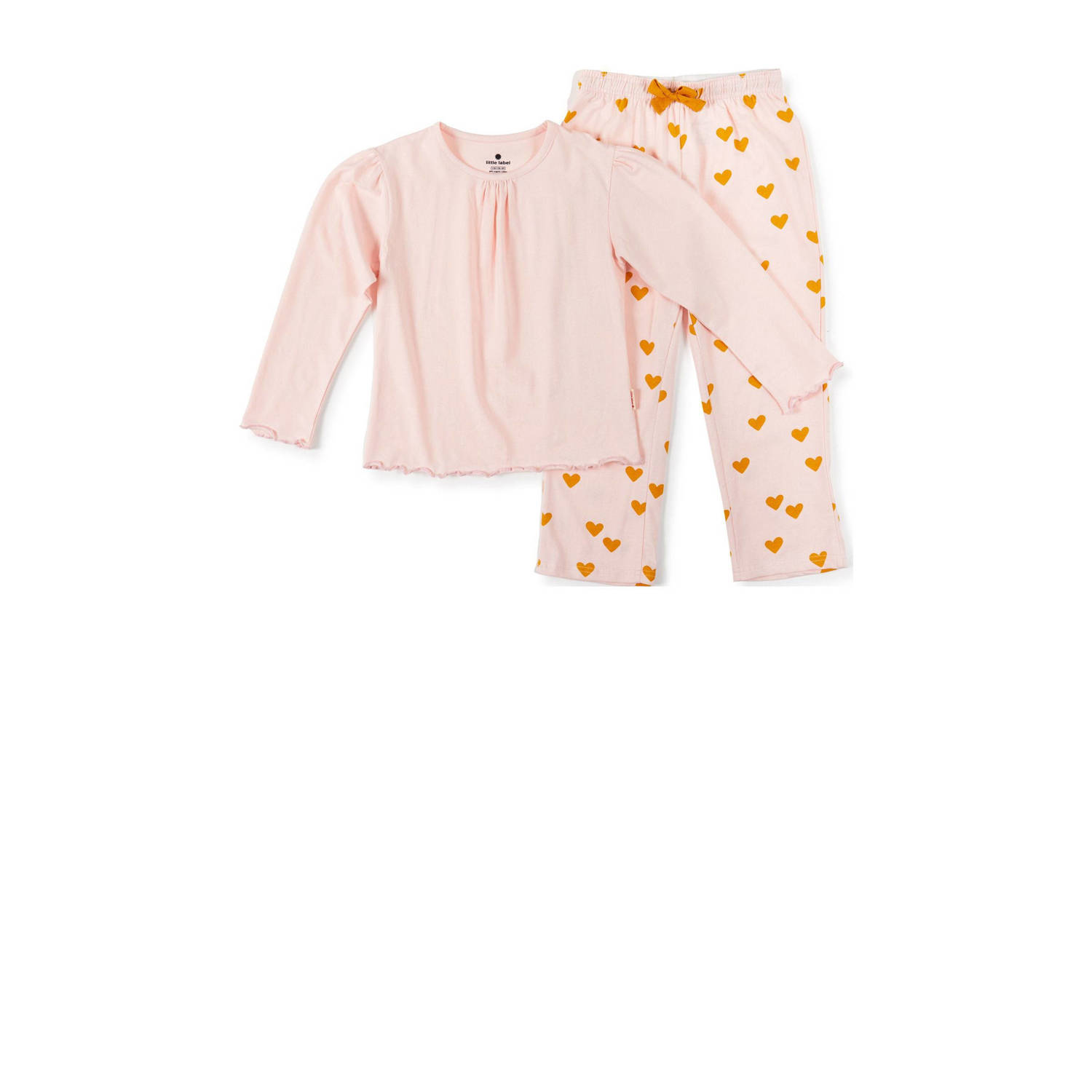 Little Label roze pyjama met hartjes print op de broek