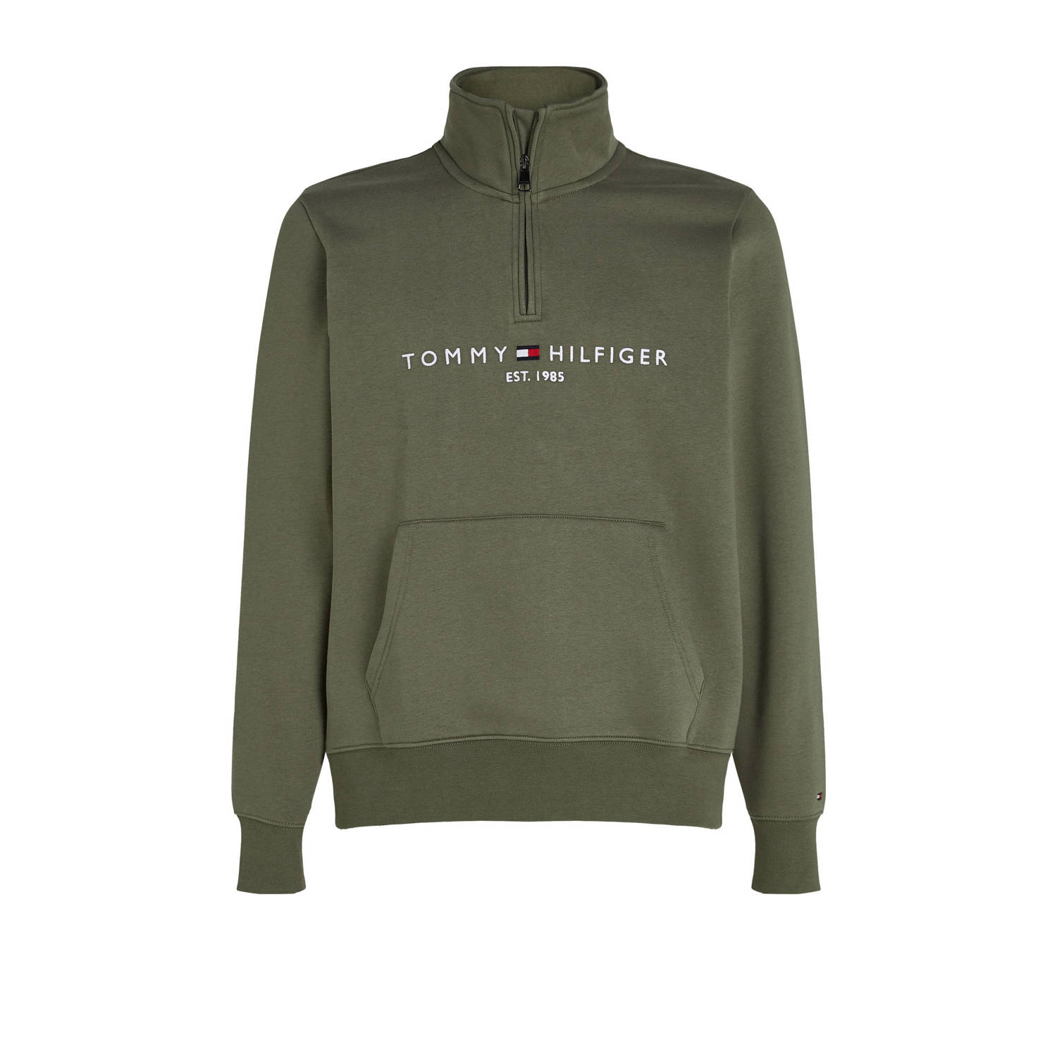 Tommy Hilfiger sweater met logo donkergroen