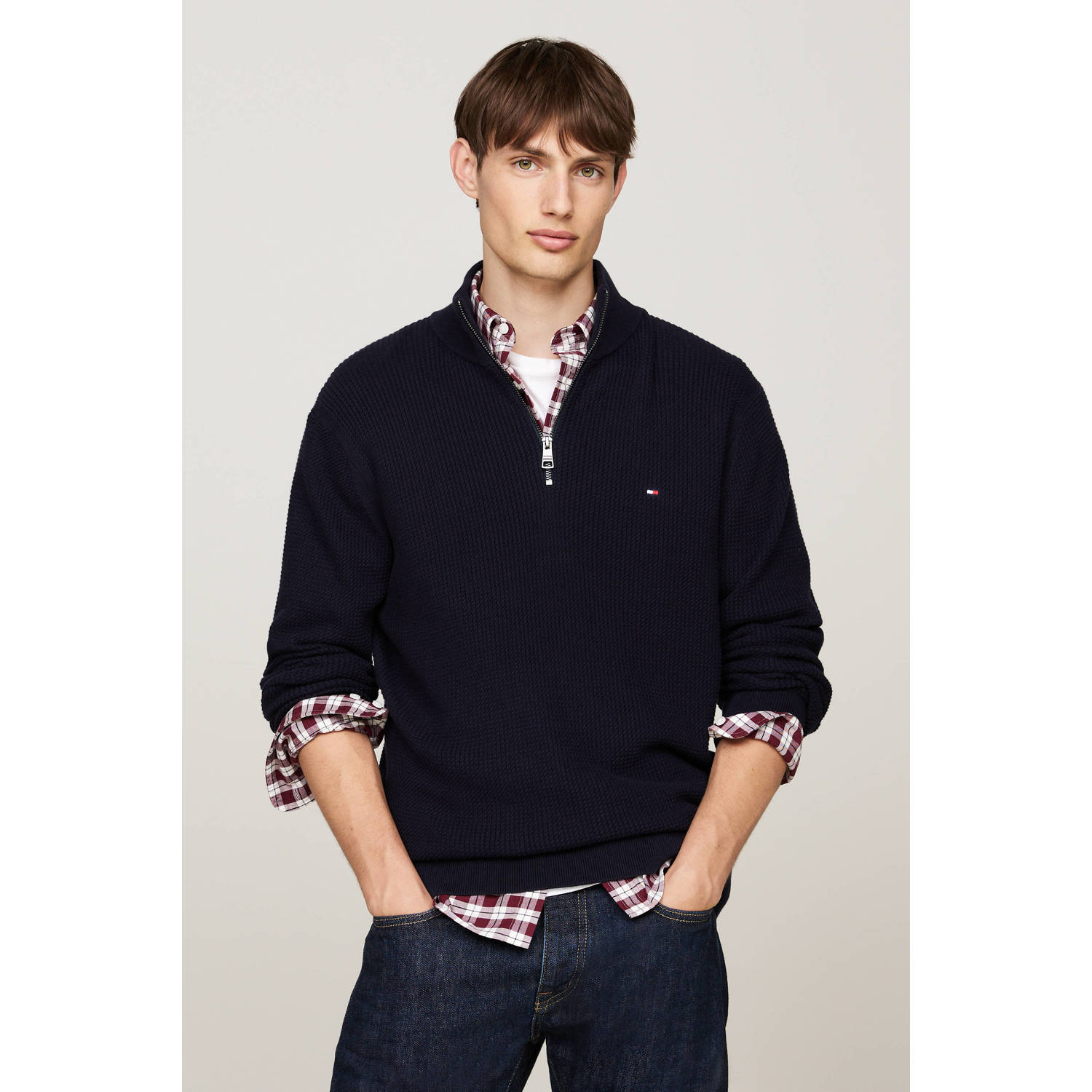 Tommy Hilfiger gebreide trui donkerblauw