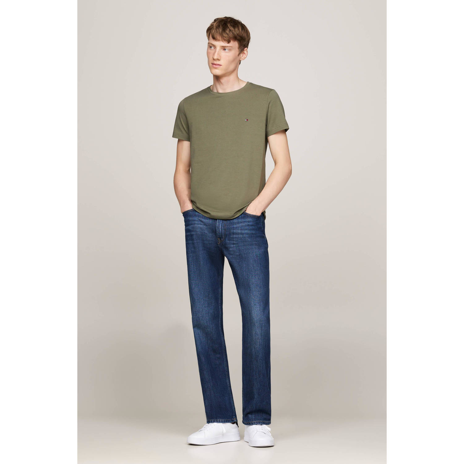 Tommy Hilfiger slim fit T-shirt met logo groen