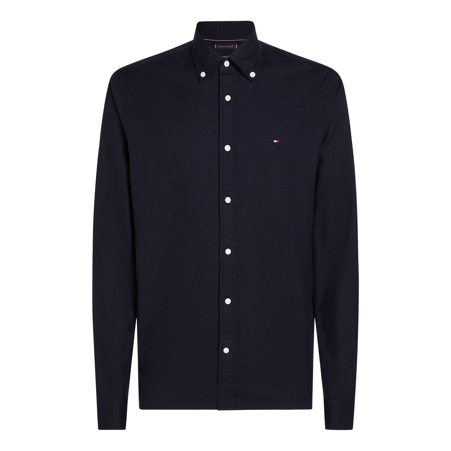 Tommy Hilfiger Flex Geborsteld Solide Shirt Woestijnlucht Blue Heren