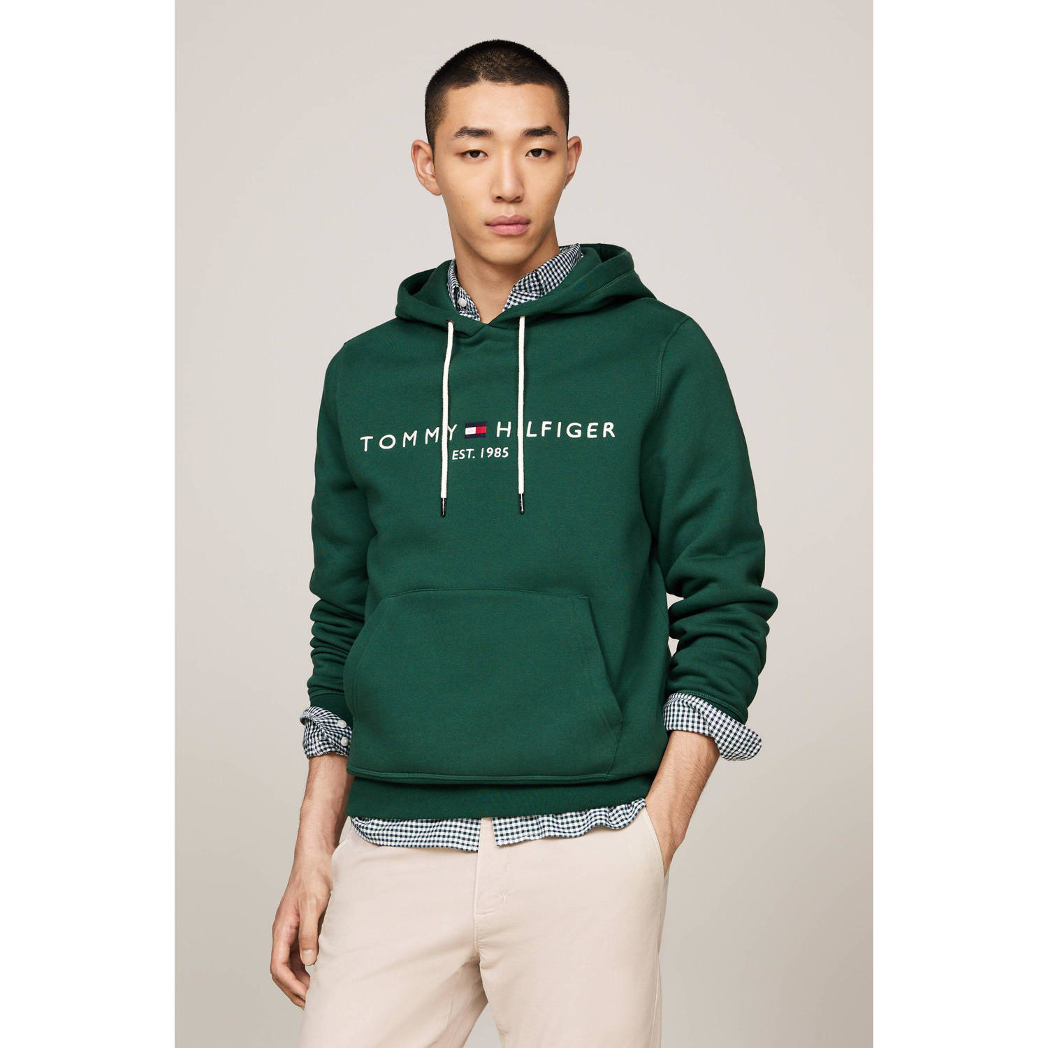 Tommy Hilfiger hoodie met printopdruk Ornamental Green