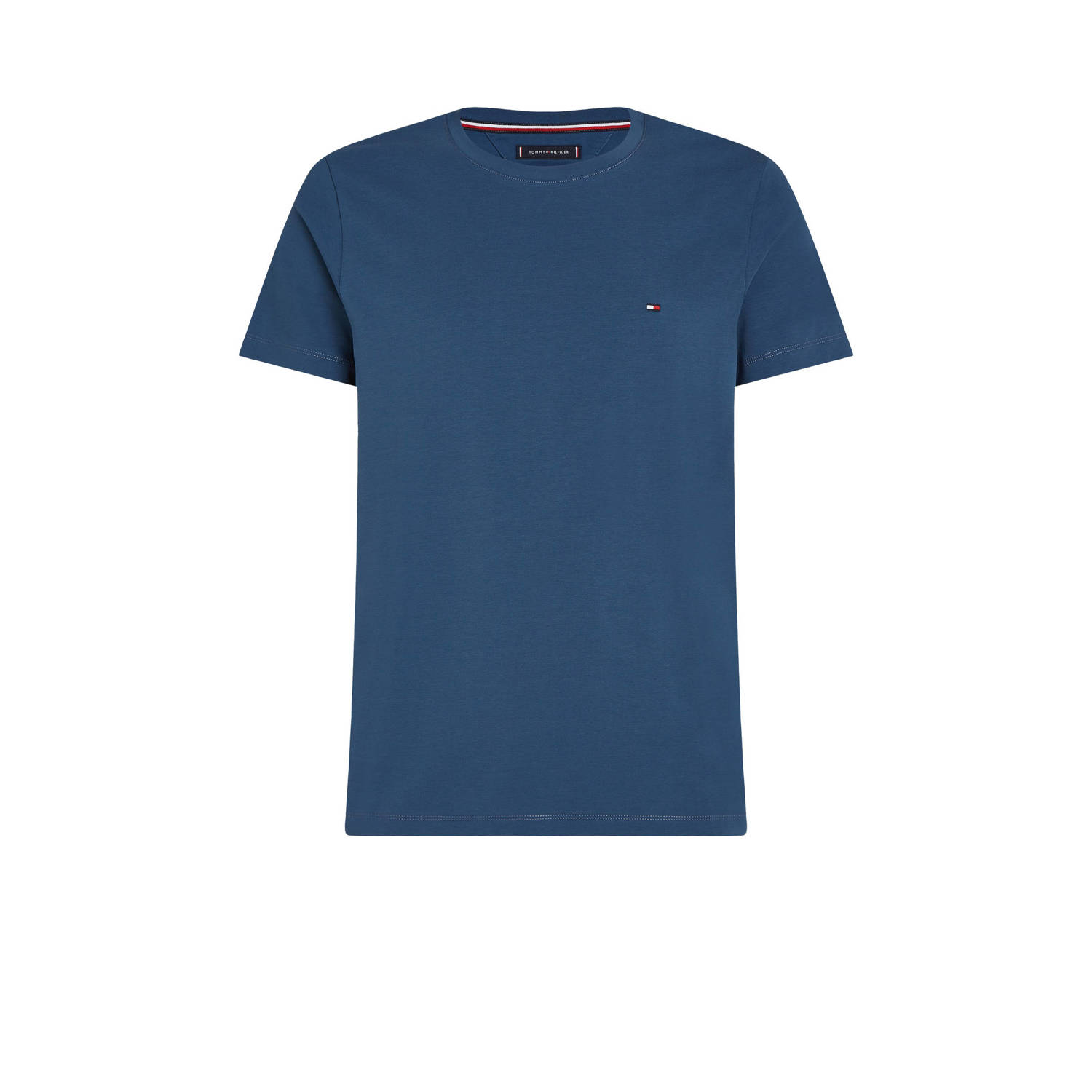 Tommy Hilfiger slim fit T-shirt met logo blauw