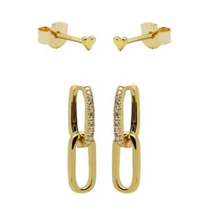 gold plated oorbellen Divine Femme (set van 2)