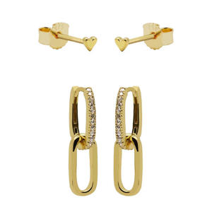 gold plated oorbellen Divine Femme (set van 2)