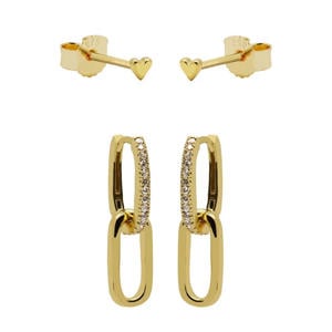 gold plated oorbellen Divine Femme (set van 2)