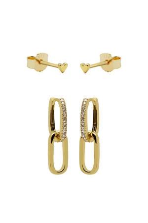 gold plated oorbellen Divine Femme (set van 2)