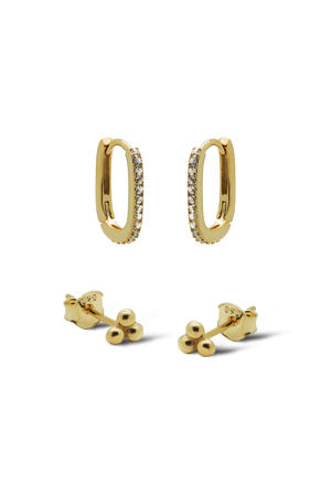 gold plated oorbellen Meave (set van 2)