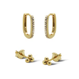 gold plated oorbellen Meave (set van 2)