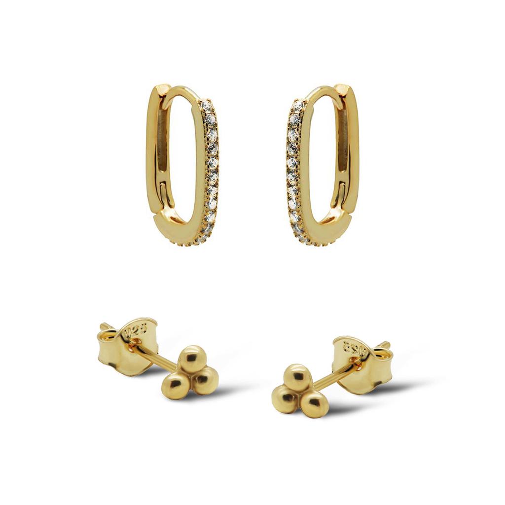 KARMA Jewelry gold plated oorbellen Meave (set van 2)