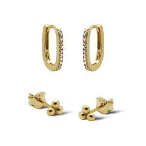 gold plated oorbellen Meave (set van 2)