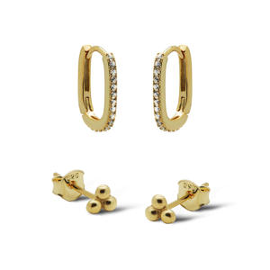 gold plated oorbellen Meave (set van 2)