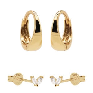 gold plated oorbellen Fay (set van 2)