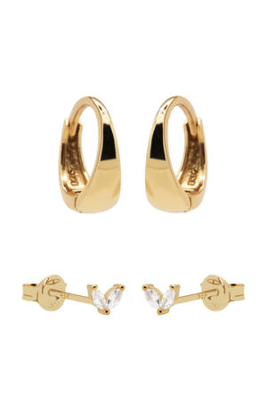 gold plated oorbellen Fay (set van 2)