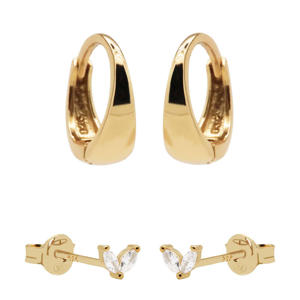 gold plated oorbellen Fay (set van 2)