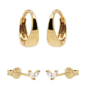 gold plated oorbellen Fay (set van 2)