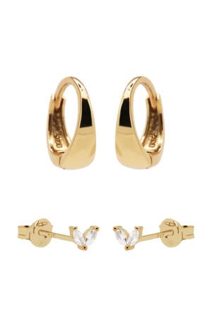 gold plated oorbellen Fay (set van 2)