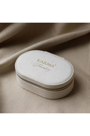 ovalen sieradendoos beige