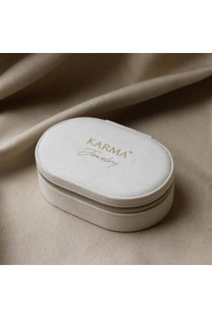 ovalen sieradendoos beige