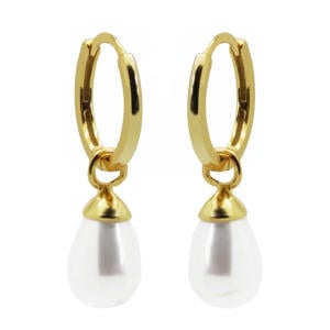 gold plated oorbellen Hanging Gem