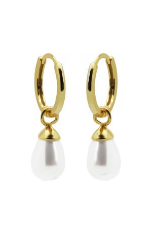 gold plated oorbellen Hanging Gem