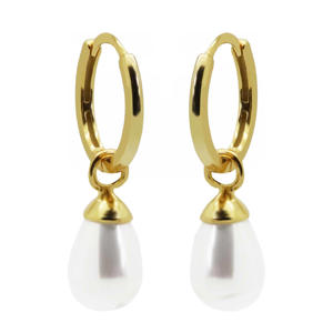gold plated oorbellen Hanging Gem
