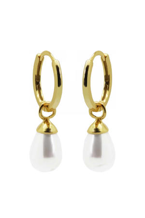 gold plated oorbellen Hanging Gem