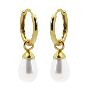 gold plated oorbellen Hanging Gem