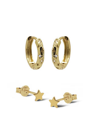 gold plated oorbellen Stella (set van 2)