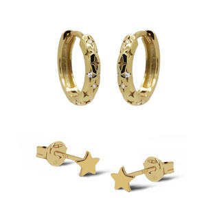 gold plated oorbellen Stella (set van 2)