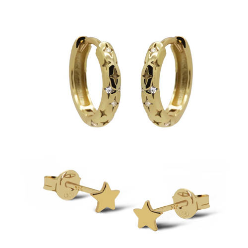 KARMA Jewelry gold plated oorbellen Stella - set van 2 afbeelding